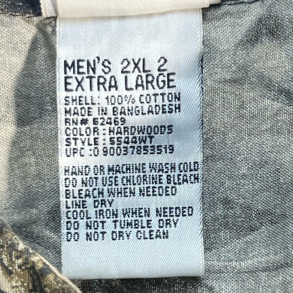 Woolrich Men's Realtree Hardwood Brown Button Short Sleeve Shirt size 2 XL New - Picture 6 of 9